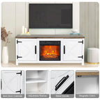 Mueble para TV con chimenea eléctrica rústico de 58" color café, 1 persona, para televisores de hasta 65"