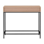 Mesa Consola de 2 Cajones Roble / Nogal, Mid-Century Modern, Requiere Montaje (1 Persona)