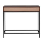 Mesa Consola de 2 Cajones Roble / Nogal, Mid-Century Modern, Requiere Montaje (1 Persona)