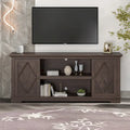 Mueble/Consola para TV estilo rústico en marrón/blanco roto – 2 puertas, apto para televisores de hasta 75 pulgadas