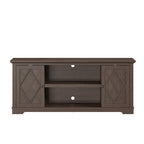 Mueble/Consola para TV estilo rústico en marrón/blanco roto – 2 puertas, apto para televisores de hasta 75 pulgadas