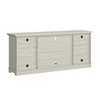 Mueble/Consola para TV estilo rústico en marrón/blanco roto – 2 puertas, apto para televisores de hasta 75 pulgadas