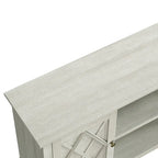 Mueble/Consola para TV estilo rústico en marrón/blanco roto – 2 puertas, apto para televisores de hasta 75 pulgadas