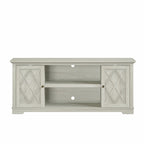 Mueble/Consola para TV estilo rústico en marrón/blanco roto – 2 puertas, apto para televisores de hasta 75 pulgadas