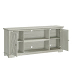 Mueble/Consola para TV estilo rústico en marrón/blanco roto – 2 puertas, apto para televisores de hasta 75 pulgadas