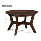Mesa de centro redonda Mid-Century negra / nogal / espresso