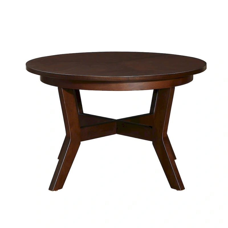 Mesa de centro redonda Mid-Century negra / nogal / espresso