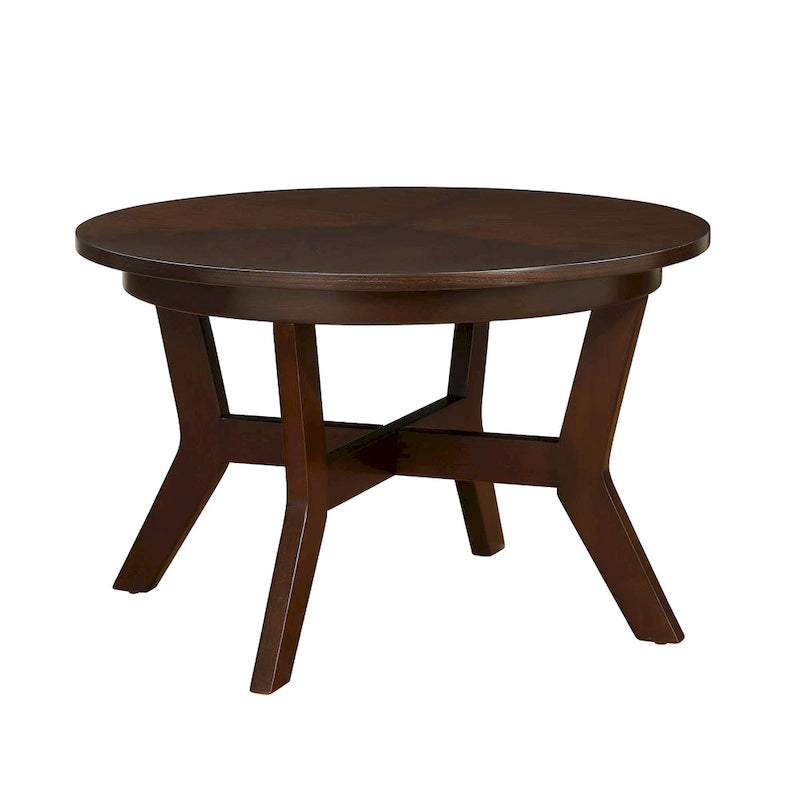 Mesa de centro redonda Mid-Century negra / nogal / espresso