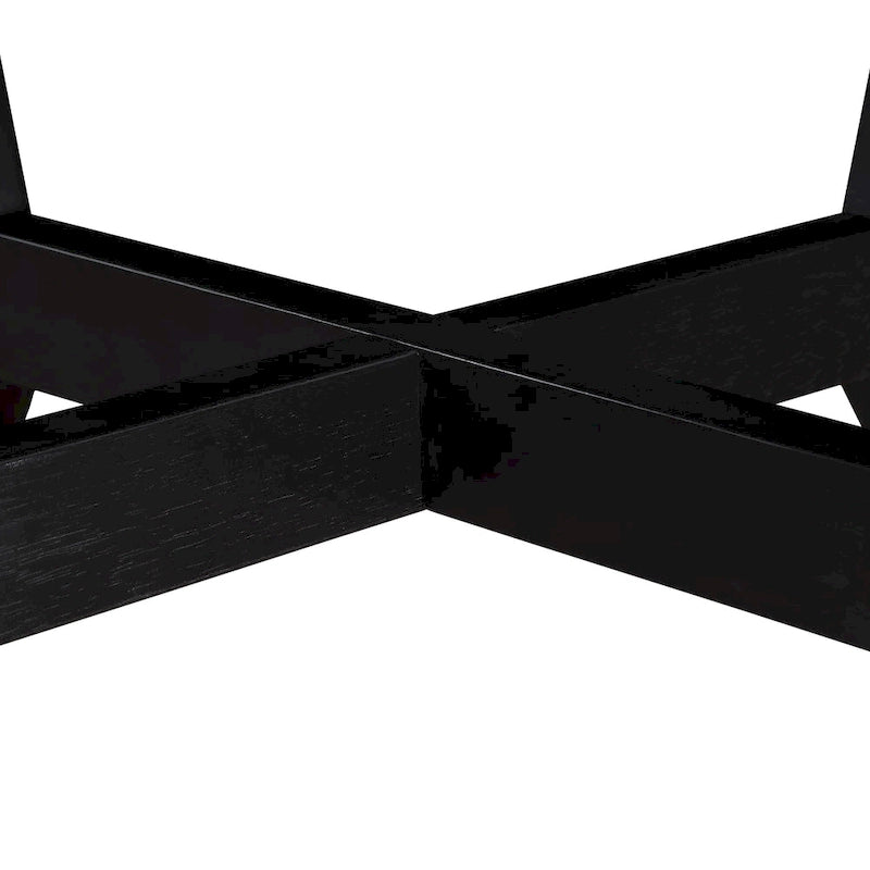 Mesa de centro redonda Mid-Century negra / nogal / espresso