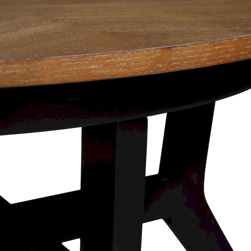Mesa de centro redonda Mid-Century negra / nogal / espresso
