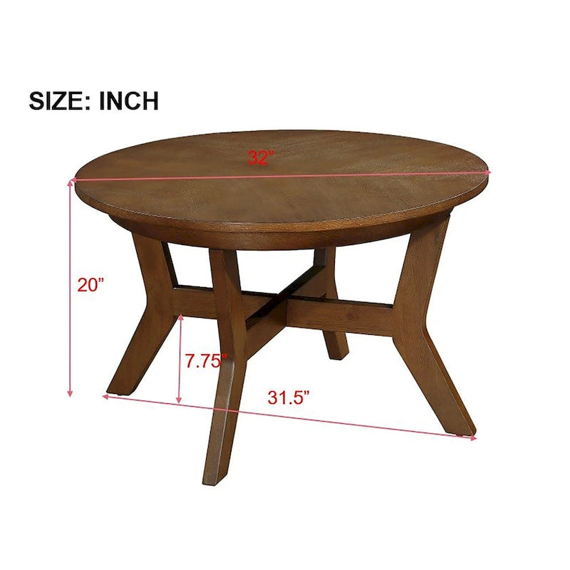 Mesa de centro redonda Mid-Century negra / nogal / espresso