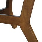 Mesa de centro redonda Mid-Century negra / nogal / espresso