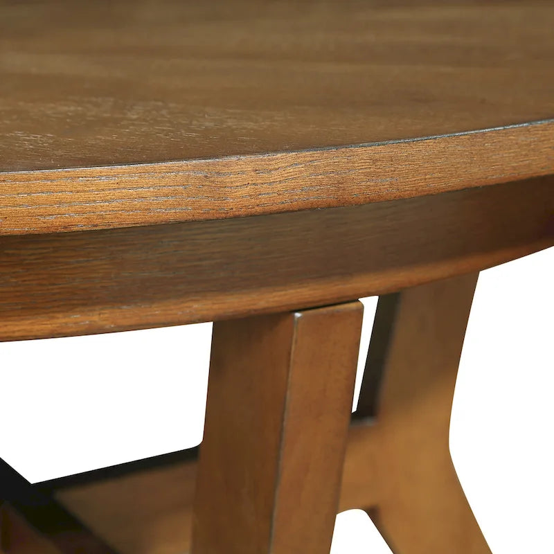 Mesa de centro redonda Mid-Century negra / nogal / espresso
