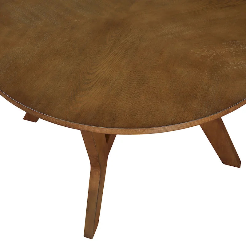Mesa de centro redonda Mid-Century negra / nogal / espresso