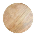 Mesa auxiliar redonda de madera marrón – Pedestal de bola simple apilada