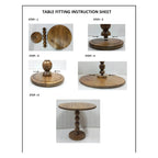 Mesa auxiliar redonda de madera marrón – Pedestal de bola simple apilada