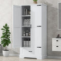 Armario alto de almacenaje pintado de blanco — 2 puertas, 1 cajón, estante ajustable