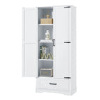 Armario alto de almacenaje pintado de blanco — 2 puertas, 1 cajón, estante ajustable