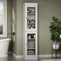 Mueble de baño de madera maciza en blanco / gris / azul verdoso / moca / negro — Cristal, esmerilado, estilo sólido o abierto, montaje para 1 persona