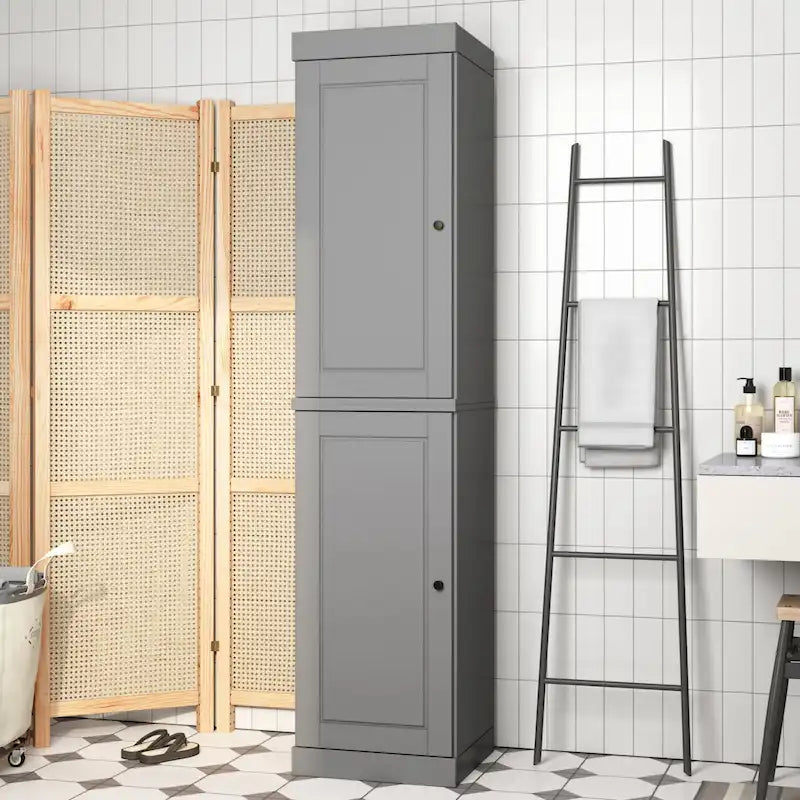 Mueble de baño de madera maciza en blanco / gris / azul verdoso / moca / negro — Cristal, esmerilado, estilo sólido o abierto, montaje para 1 persona