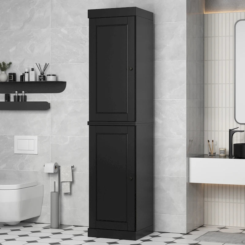 Mueble de baño de madera maciza en blanco / gris / azul verdoso / moca / negro — Cristal, esmerilado, estilo sólido o abierto, montaje para 1 persona