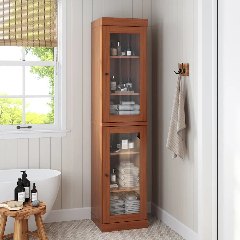 Mueble de baño de madera maciza en blanco / gris / azul verdoso / moca / negro — Cristal, esmerilado, estilo sólido o abierto, montaje para 1 persona