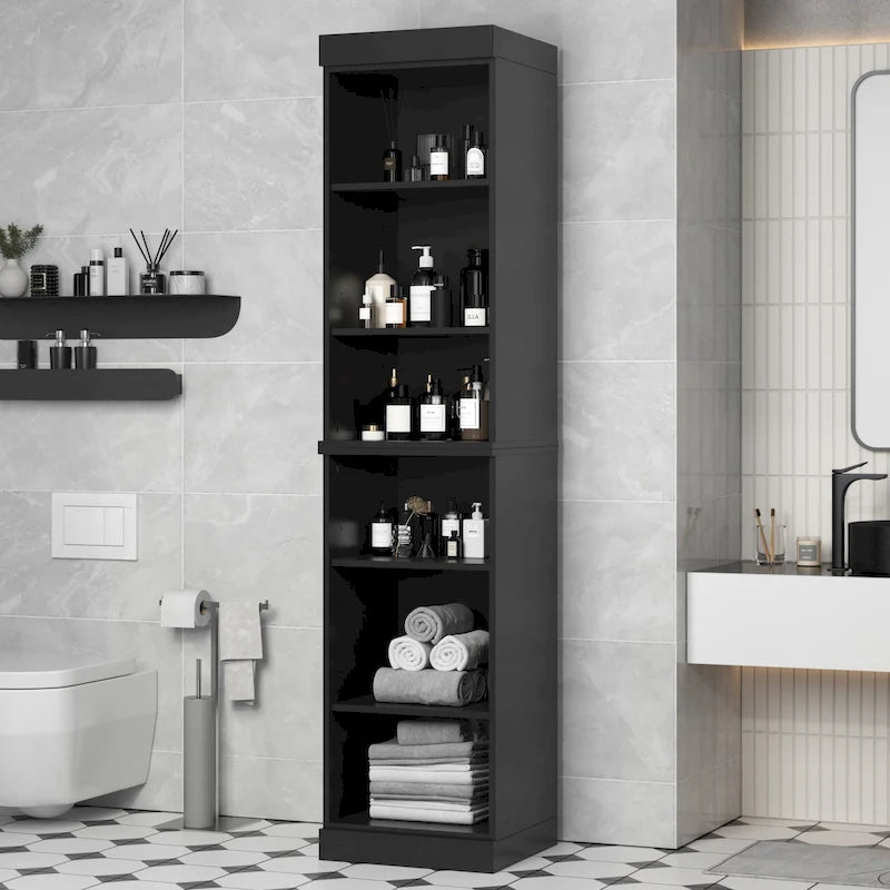 Mueble de baño de madera maciza en blanco / gris / azul verdoso / moca / negro — Cristal, esmerilado, estilo sólido o abierto, montaje para 1 persona