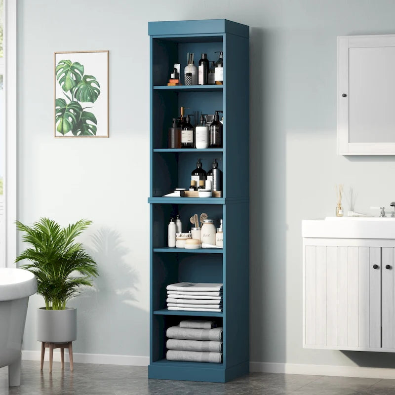Mueble de baño de madera maciza en blanco / gris / azul verdoso / moca / negro — Cristal, esmerilado, estilo sólido o abierto, montaje para 1 persona