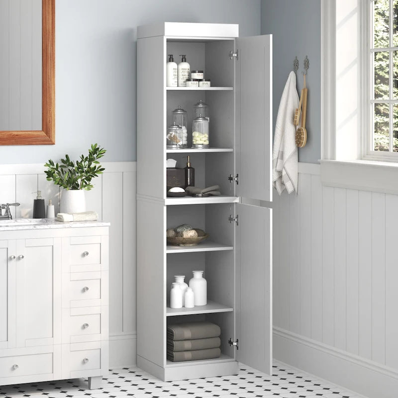 Mueble de baño de madera maciza en blanco / gris / azul verdoso / moca / negro — Cristal, esmerilado, estilo sólido o abierto, montaje para 1 persona