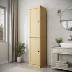 Mueble de baño de madera maciza en blanco / gris / azul verdoso / moca / negro — Cristal, esmerilado, estilo sólido o abierto, montaje para 1 persona