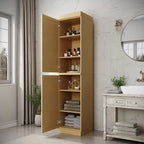Mueble de baño de madera maciza en blanco / gris / azul verdoso / moca / negro — Cristal, esmerilado, estilo sólido o abierto, montaje para 1 persona