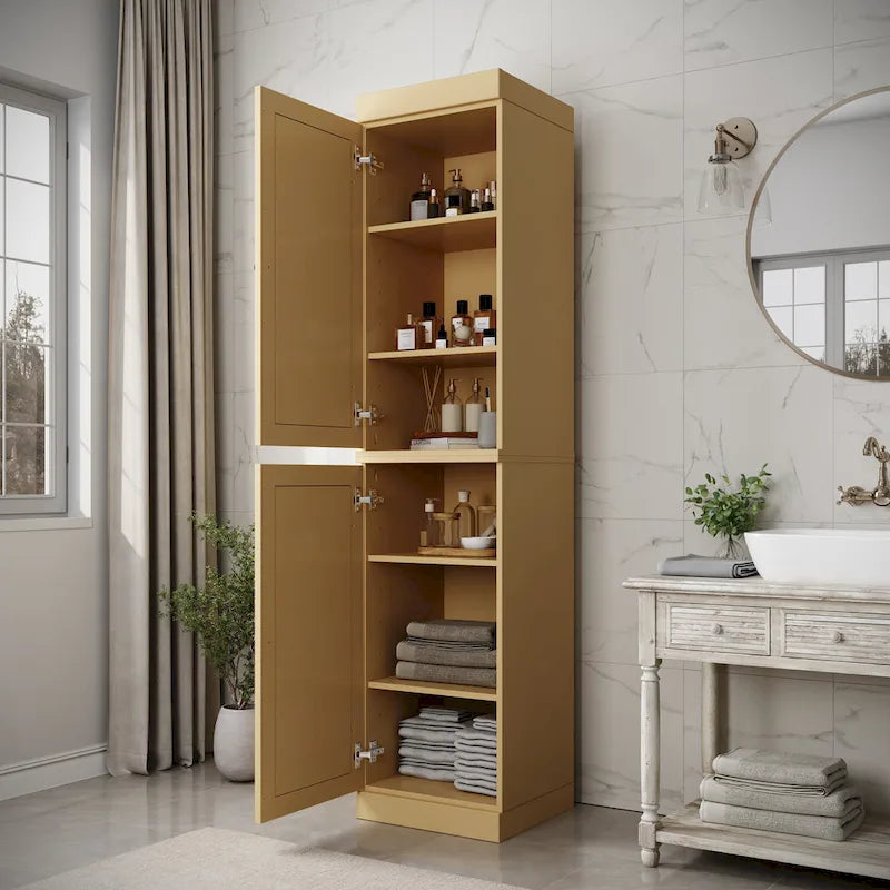 Mueble de baño de madera maciza en blanco / gris / azul verdoso / moca / negro — Cristal, esmerilado, estilo sólido o abierto, montaje para 1 persona
