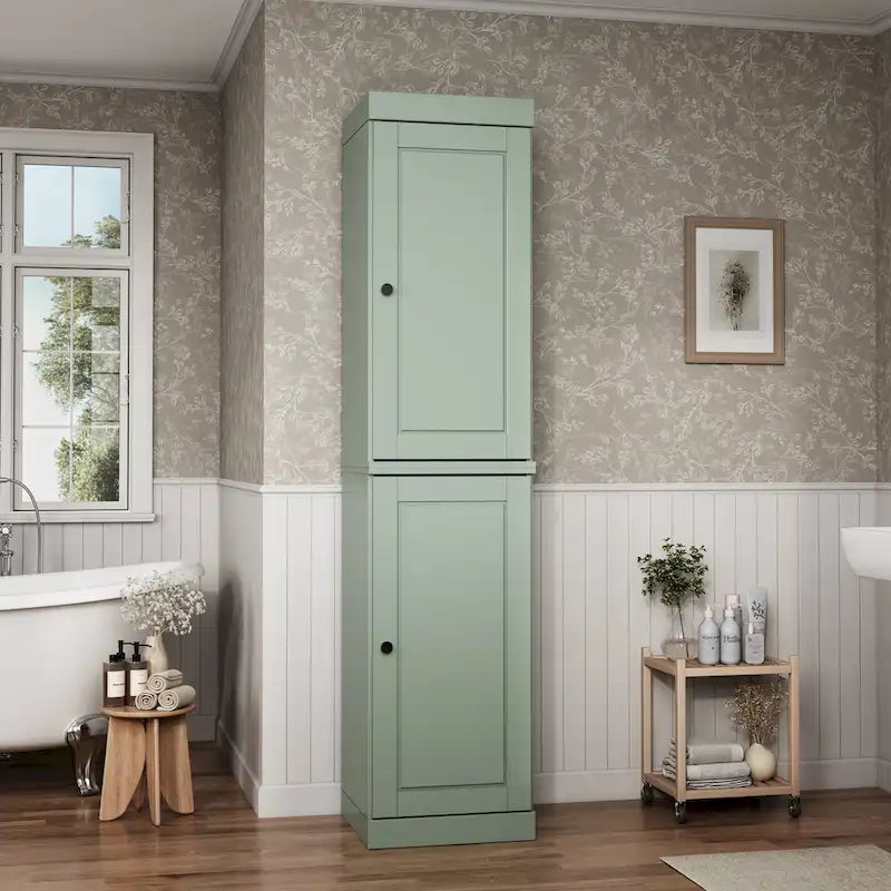 Mueble de baño de madera maciza en blanco / gris / azul verdoso / moca / negro — Cristal, esmerilado, estilo sólido o abierto, montaje para 1 persona