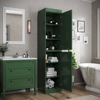 Mueble de baño de madera maciza en blanco / gris / azul verdoso / moca / negro — Cristal, esmerilado, estilo sólido o abierto, montaje para 1 persona