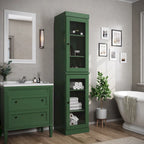 Mueble de baño de madera maciza en blanco / gris / azul verdoso / moca / negro — Cristal, esmerilado, estilo sólido o abierto, montaje para 1 persona