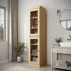 Mueble de baño de madera maciza en blanco / gris / azul verdoso / moca / negro — Cristal, esmerilado, estilo sólido o abierto, montaje para 1 persona