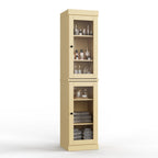 Mueble de baño de madera maciza en blanco / gris / azul verdoso / moca / negro — Cristal, esmerilado, estilo sólido o abierto, montaje para 1 persona