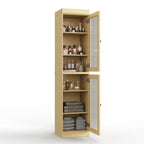 Mueble de baño de madera maciza en blanco / gris / azul verdoso / moca / negro — Cristal, esmerilado, estilo sólido o abierto, montaje para 1 persona