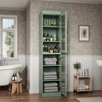 Mueble de baño de madera maciza en blanco / gris / azul verdoso / moca / negro — Cristal, esmerilado, estilo sólido o abierto, montaje para 1 persona