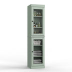 Mueble de baño de madera maciza en blanco / gris / azul verdoso / moca / negro — Cristal, esmerilado, estilo sólido o abierto, montaje para 1 persona