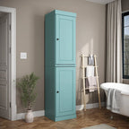 Mueble de baño de madera maciza en blanco / gris / azul verdoso / moca / negro — Cristal, esmerilado, estilo sólido o abierto, montaje para 1 persona