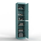 Mueble de baño de madera maciza en blanco / gris / azul verdoso / moca / negro — Cristal, esmerilado, estilo sólido o abierto, montaje para 1 persona