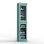 Mueble de baño de madera maciza en blanco / gris / azul verdoso / moca / negro — Cristal, esmerilado, estilo sólido o abierto, montaje para 1 persona
