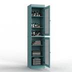 Mueble de baño de madera maciza en blanco / gris / azul verdoso / moca / negro — Cristal, esmerilado, estilo sólido o abierto, montaje para 1 persona