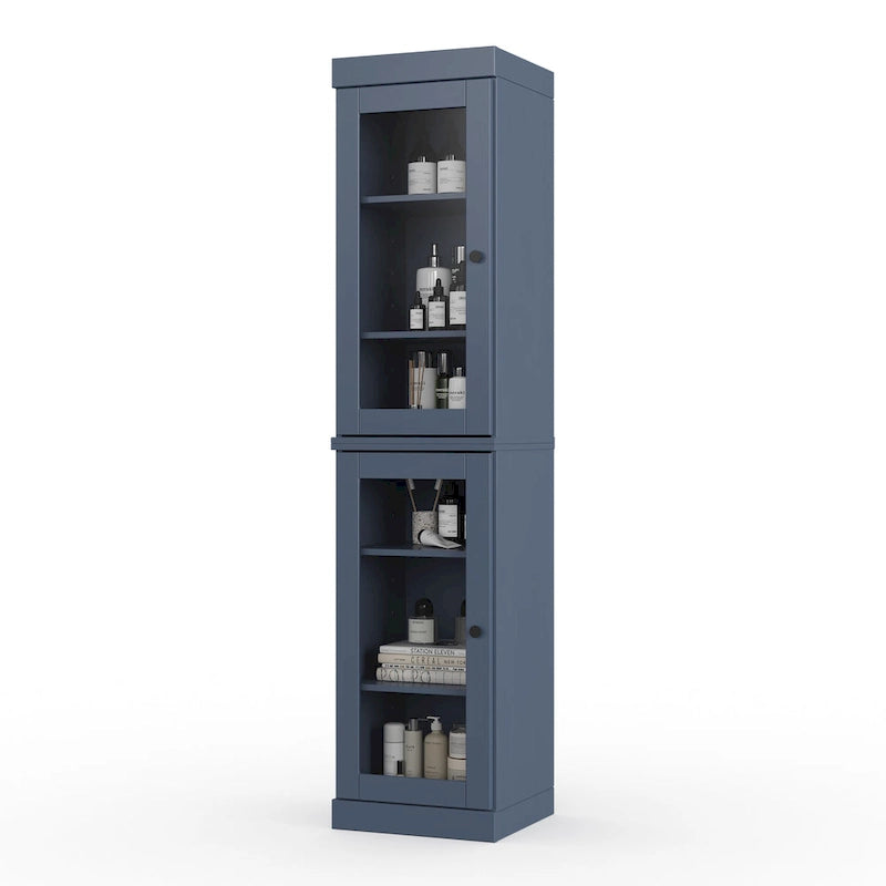 Mueble de baño de madera maciza en blanco / gris / azul verdoso / moca / negro — Cristal, esmerilado, estilo sólido o abierto, montaje para 1 persona