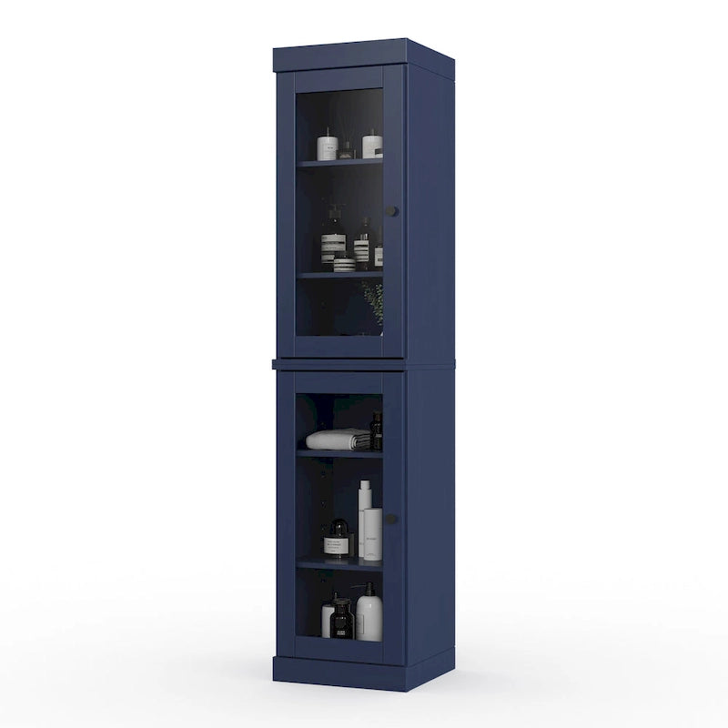 Mueble de baño de madera maciza en blanco / gris / azul verdoso / moca / negro — Cristal, esmerilado, estilo sólido o abierto, montaje para 1 persona