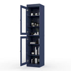 Mueble de baño de madera maciza en blanco / gris / azul verdoso / moca / negro — Cristal, esmerilado, estilo sólido o abierto, montaje para 1 persona