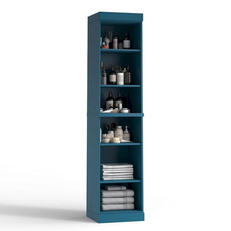 Mueble de baño de madera maciza en blanco / gris / azul verdoso / moca / negro — Cristal, esmerilado, estilo sólido o abierto, montaje para 1 persona